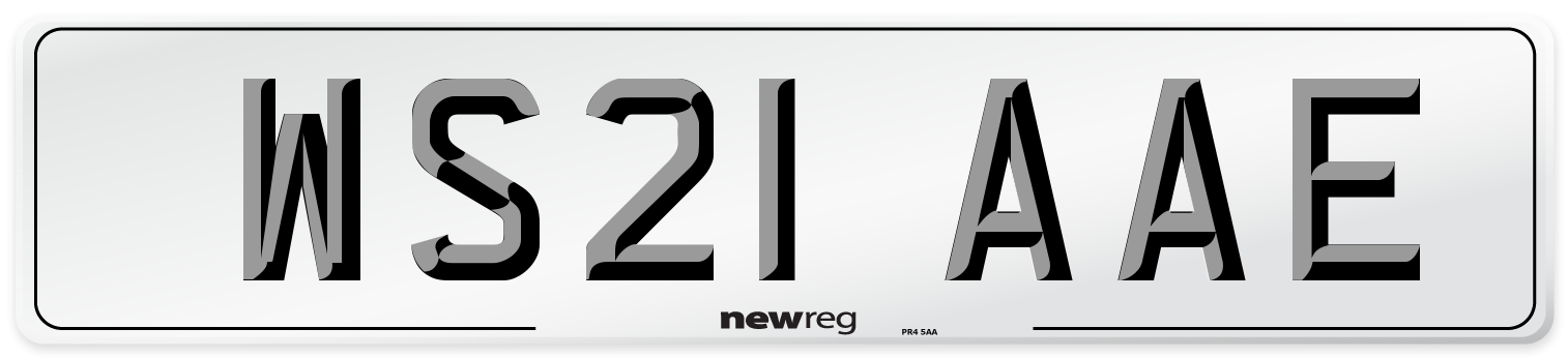WS21 AAE Number Plate from New Reg